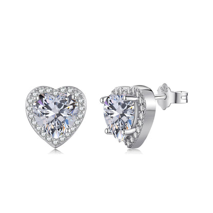 [Vivid Aurora]Sparkling Heart Shape Lover Earrings