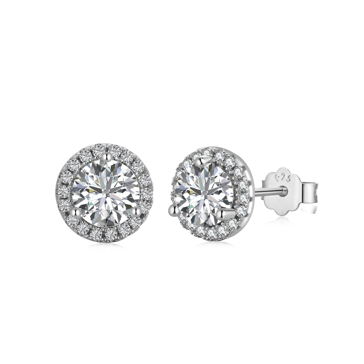 [Vivid Aurora]Classic Princess Round Shape Earrings