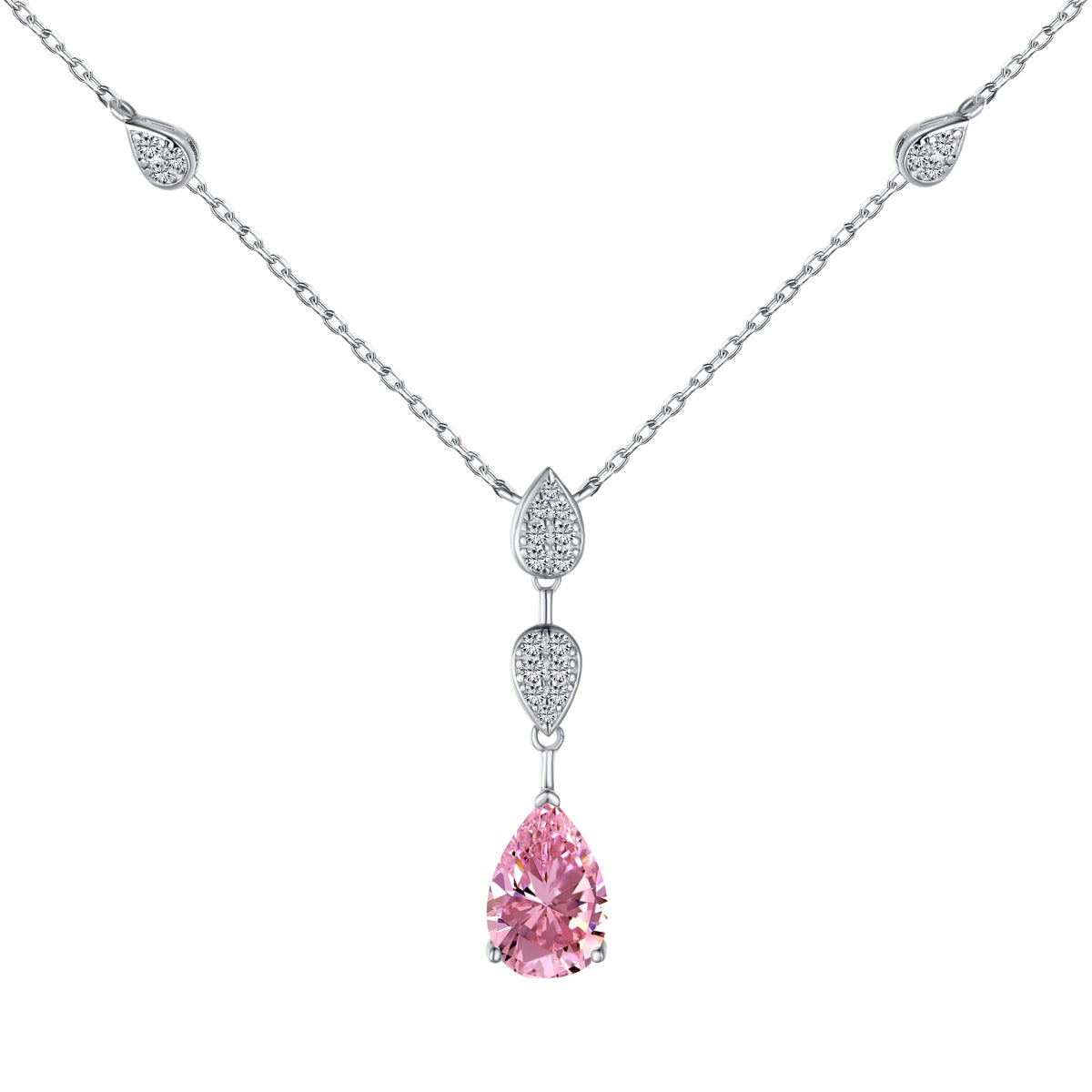 [Vivid Aurora]Dazzling Pear Cut Necklace