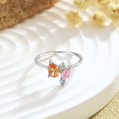 [Vivid Aurora]Radiant Colorful Multi Cut Daily Ring