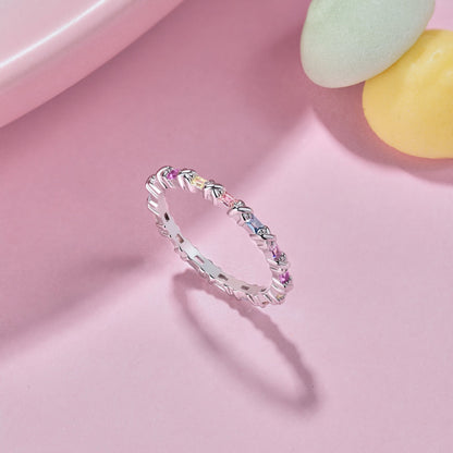 [Vivid Aurora]Charming Colorful Round Cut Daily Ring