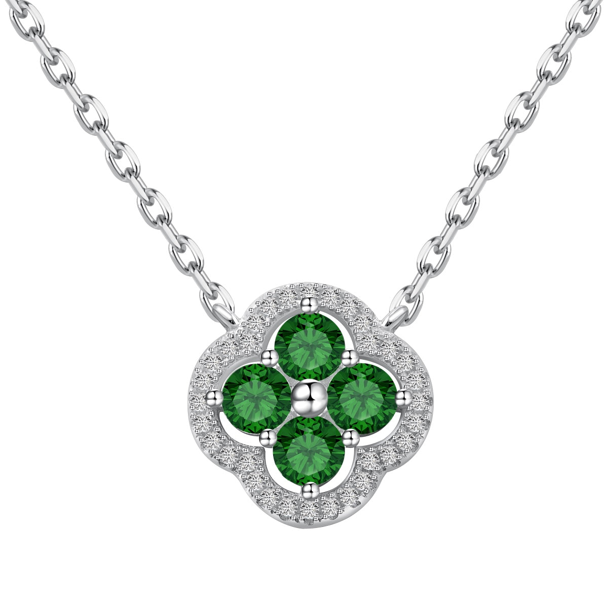 [Vivid Aurora]Exquisite Necklace With Four-Leaf Clover Flower Design